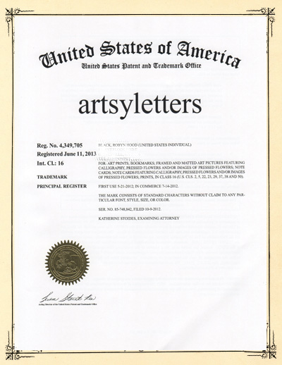 certif fancy background with trademark letter